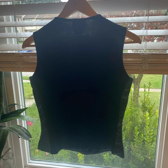 ESPRIT|| Vintage 100%Leather Camisole Blouse, No flaws with a knit back. - Picture 6 of 9